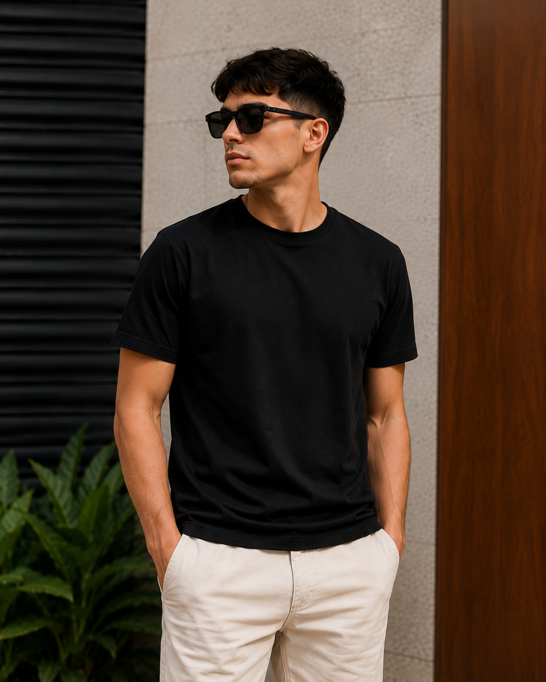 Polera Essential Negro color #050505